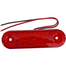 Tas 12V Side Marker Lamba 9 Ledli Kırmızı 8,5x2,5 cm TAS.018K-12 (2 Li)