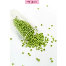 İlk El Grup Dökme Cam Kum Boncuk (8/0) 3 mm - 60 Gram - Ihlamur Yeşili - BNC205