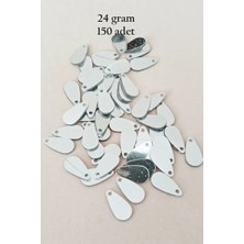 İlk El Grup Oya Abiye Bileklik Kolye Pleksi Metalik Plastik Pul Gümüş Renk 24 Gram 150 Adet - BNC591