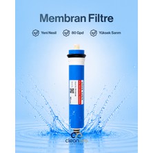 Cleanara Yüksek Sarım Teknolojili 80 Gpd Membran Su Arıtma Filtresi – Ev Tipi Ro Cihazları Için