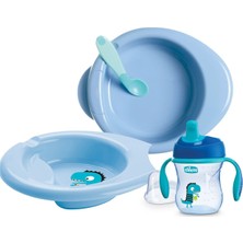 Aktif Bebek Chicco 4 Parça Beslenme Seti +6 Ay - Erkek