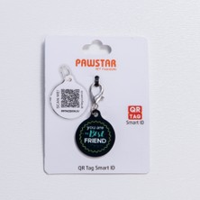 Pawstar You Are Best Friends Desenli Qr Tag Evcil Hayvan Künyesi Isimlik Pet Tag Köpek Künyesi Kedi Künyesi Qr Kodlu Künye