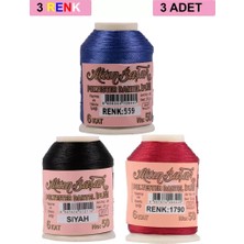 İlk El Grup 3 Adet Altınbaşak Oya ve Dantel Ipi 20 gr -  - No: Siyah - 1790 - 559