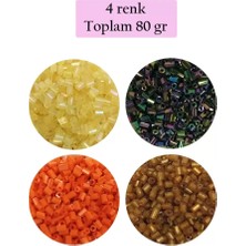 İlk El Grup Kesme Cam Boncuk 2mm - 4 Renk - Toplam 80 Gram - BNC435