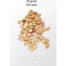 İlk El Grup Oya Abiye Bileklik Kolye Pleksi Metalik Plastik Pul Altın Renk 24 Gram 225 Adet - BNC553