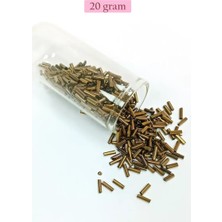 İlk El Grup Uzun Boru Kesme Boncuk Çap 2mm Uzunluk 10 mm - 20 Gram - Parlak Gold - BNC249