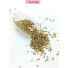 İlk El Grup Dökme Cam Kum Boncuk (11/0) 2 mm - 20 Gram -  Altın - BNC024