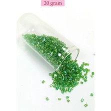 İlk El Grup Kesme Cam Boncuk 2mm - 20 Gram - Şeffaf Yeşil -BNC307