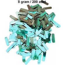 İlk El Grup Yeşil 15 x 5 mm Dantel Oya Yazma Halhal Abiye Lazer Kesim Pul 200 Adet / 8 Gram