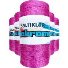 İlk El Grup 5 Adet Polyester Makrome Ipi 1538 Fuşya 100 gr