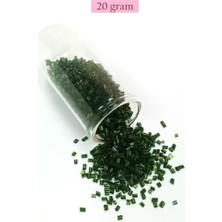 İlk El Grup Kesme Cam Boncuk 2mm - 20 Gram - Şeffaf Koyu Yeşil -BNC319