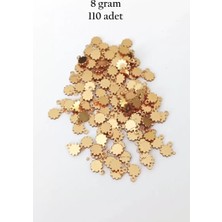 İlk El Grup Oya Abiye Bileklik Kolye Pleksi Metalik Plastik Pul Altın Renk 8 Gram 110 Adet - BNC474