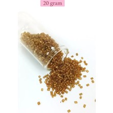 İlk El Grup Kesme Cam Boncuk 2mm - 20 Gram - Şeffaf Kahverengi -BNC306