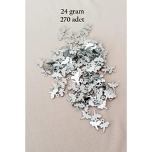 İlk El Grup Oya Abiye Bileklik Kolye Pleksi Metalik Plastik Pul Gümüş Renk 24 Gram 270 Adet - BNC563