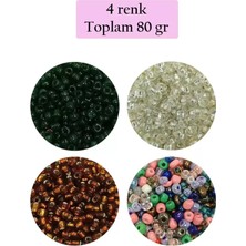 İlk El Grup Dökme Cam Kum Boncuk (8/0) 3 mm - 4 Renk - Toplam 80 Gram - BNC419