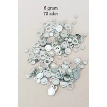 İlk El Grup Oya Abiye Bileklik Kolye Pleksi Metalik Plastik Pul Gümüş Renk 8 Gram 70 Adet - BNC510