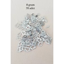 İlk El Grup Oya Abiye Bileklik Kolye Pleksi Metalik Plastik Pul Gümüş Renk 8 Gram 70 Adet - BNC513