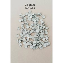 İlk El Grup Oya Abiye Bileklik Kolye Pleksi Metalik Plastik Pul Gümüş Renk 24 Gram 465 Adet - BNC569