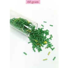 İlk El Grup Uzun Boru Kesme Boncuk Çap 2mm Uzunluk 10 mm - 60 Gram - Yeşil - BNC295