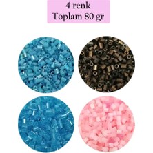 İlk El Grup Kesme Cam Boncuk 2mm - 4 Renk - Toplam 80 Gram - BNC446
