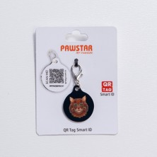 Pawstar Kahverengi Kedi Desenli Qr Tag Evcil Hayvan Künyesi Isimlik Pet Tag Köpek Künyesi Kedi Künyesi Qr Kodlu Künye