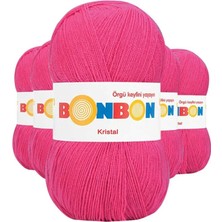 İlk El Grup 5 Adet Kristal El Örgü Lif Ipi Koyu Pembe 98403 - Bonbon Mudanis