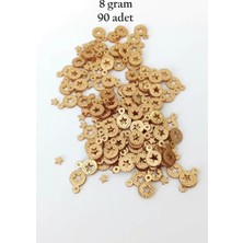 İlk El Grup Oya Abiye Bileklik Kolye Pleksi Metalik Plastik Pul Altın Renk 8 Gram 90 Adet - BNC477