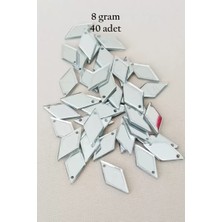 İlk El Grup Oya Abiye Bileklik Kolye Pleksi Metalik Plastik Pul Gümüş Renk 8 Gram 40 Adet - BNC517