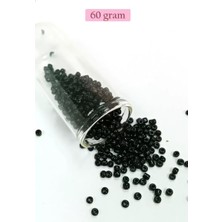 İlk El Grup Dökme Cam Kum Boncuk (8/0) 3 mm - 60 Gram - Parlak Siyah - BNC211