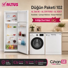 Altus Düğün Paketi 102 Al 366 Be Buzdolabı + Al cm 91050 Çamaşır Makinesi + Al 434 P Bulaşık Makinesi