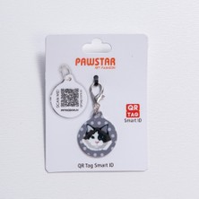 Pawstar Smokin Kedi Desenli Qr Tag Evcil Hayvan Künyesi Isimlik Pet Tag Köpek Künyesi Kedi Künyesi Qr Kodlu Künye