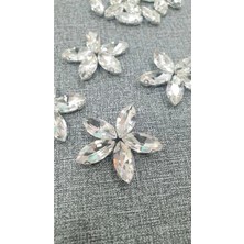 Empressco 7*15MM Mekik Kristal Dikme Kasalı Cam Taş (100 Adet)
