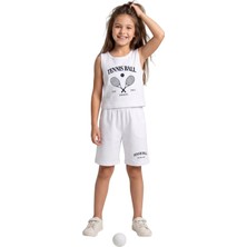 New Kids Kız Takım Çocuk Sıfır Kol Tennis Baskılı Kız Takım