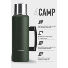 OEM 4 Camp Klasik Vakumlu Kulplu Çelik Termos 1.5 Lt. Green ST-206
