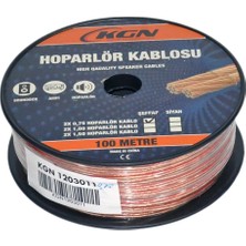 Kgn Hoparlör Kablo 2x0,75 100 mt Bitişik Şeffaf-Kırmızı 1203011