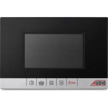 Audio 001181 C 4.3" Bus Plus Görüntülü Mekanik Butonlu Diafon Siyah Cam Beyaz Gövde