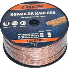 Kgn Hoparlör Kablo 2x1 100 mt Bitişik Şeffaf-Kırmızı 1203012