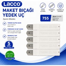Danacı Kırtasiye Lacco 755 Maket Bıçağı Yedek Uç 18 mm Keskin Çelik Segmentli Profesyonel Yedek Bıçak 5 Adet