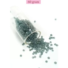 İlk El Grup Dökme Cam Kum Boncuk (8/0) 3 mm - 60 Gram - Şeffaf Gri - BNC215