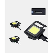 İlk El Grup  Şarjlı Cob LED Anahtarlık Fener – 4 Modlu, Manyetik ve Katlanabilir Standlı