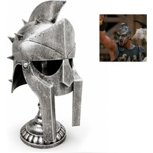 Authentic Metal Gladyatör Miğferi Kask Masa Standlı 44CM