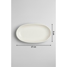 12'li Kayla Sığ Oval Kayık Tabak 17CM Krem Rinart