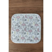 Bambik 6'lı Penye Ağız Mendili %100 Pamuk Antialerjik 20X20 cm Baskılı Bebek Mendil Seti