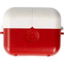 İlk El Grup Apple Airpods 3 (3.nesil) Basmalı Kılıf - Kırmızı-Beyaz