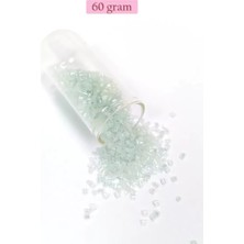 İlk El Grup Kesme Cam Boncuk 2mm - 60 Gram - Şeffaf Beyaz - BNC368