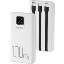 HEPU HP-245 Powerbank 10.000 mAh Dahili Çoklu Kablolu Dijital Göstergeli
