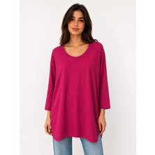 Neden Tekstil Kadın Relaxed Fit Uzun Kollu Regular Boy Viskoz Bluz
