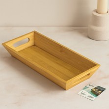 İlk El Grup Bambu Sunum Tepsisi 16X35X4.5 cm (Çift Kulplu)