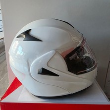 Virtue Çene Açılır Kask Vizörlü MD-808 Vırtue Beyaz L