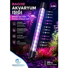 Akvaryum Işığı - Bitki Işığı - Balık Işığı - Tamamen Su Içinde Kullanılabilir - 12 LED - Pembe Beyaz - 20 cm - Güçlü Aydınlatma - 3.5W